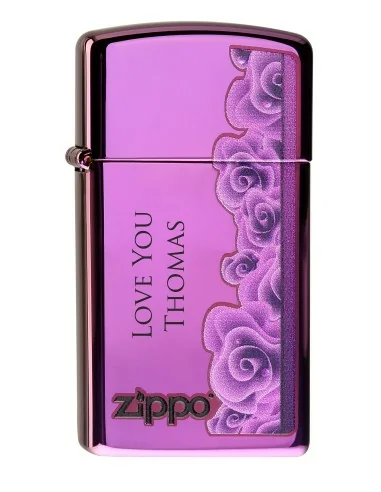 Image of Zippo "Purple Rose Slim" - Zippo briquets
