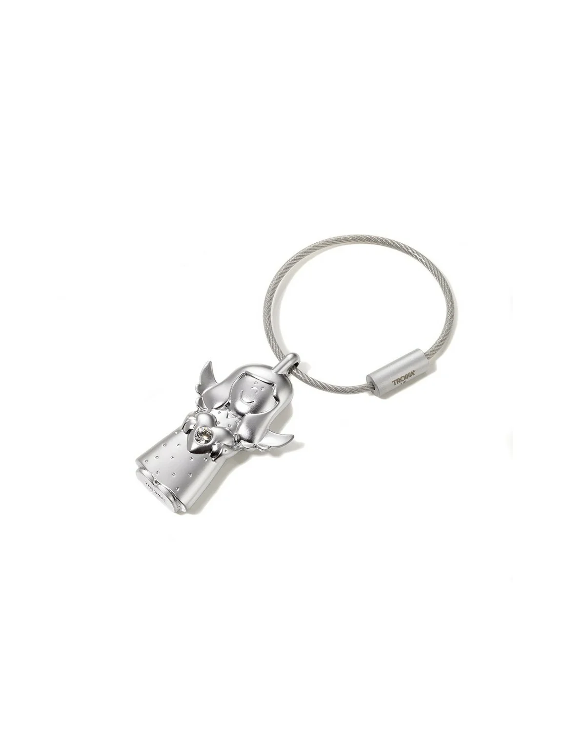 Porte-clés ange gardien avec perles en sodalite, 8cm