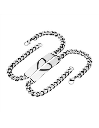 Bracelets partenaire Coeur partagé avec gravure